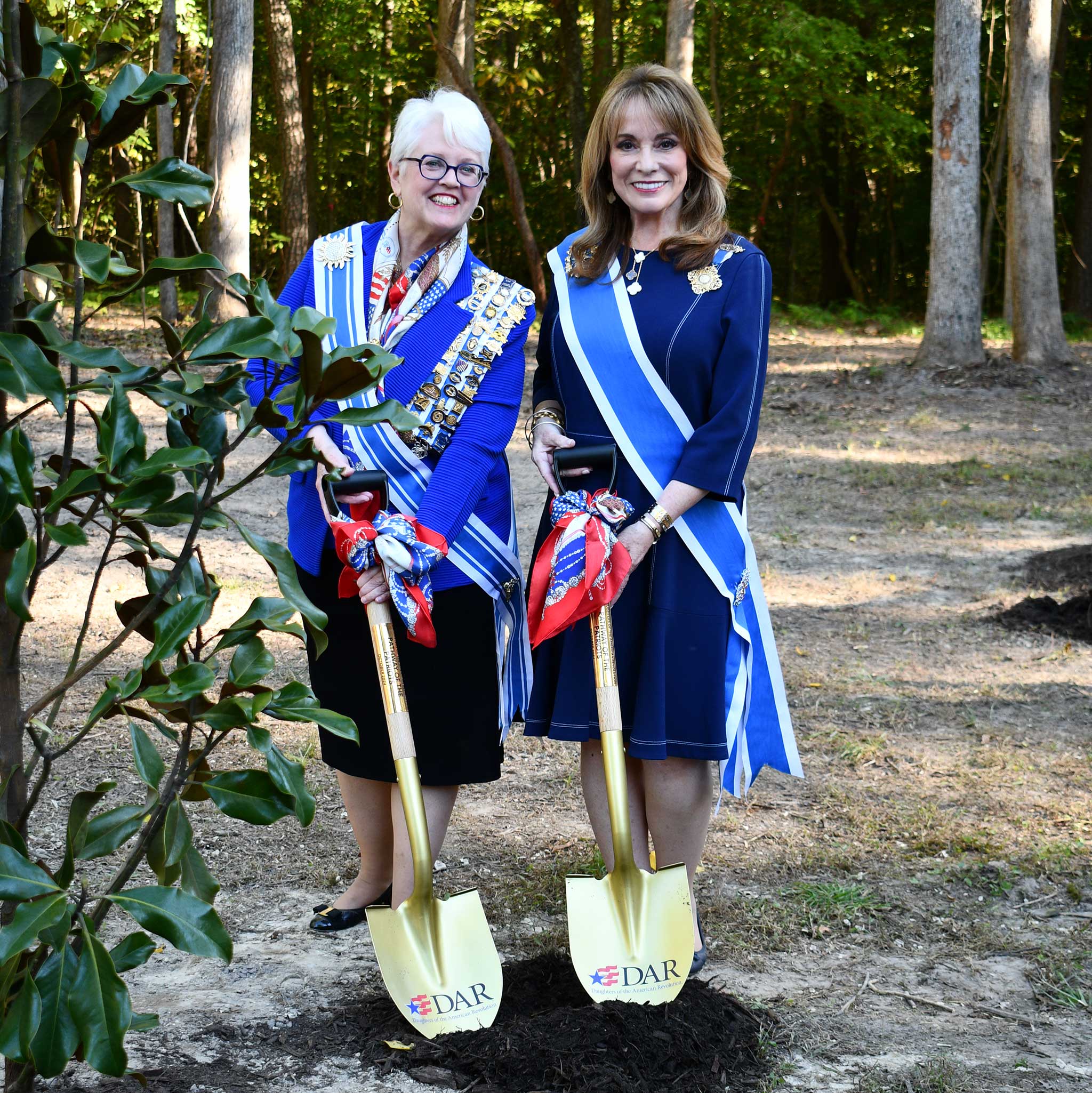 President General Pamela Wright (right) with America250! National Chair Kathryn West at the Pathways Groundbreaking Ceremony. Yorktown VA, October 2024